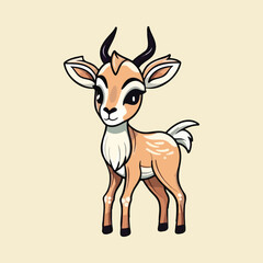 Cute Antelope Vector Illustration, Charming Savanna Animal Art