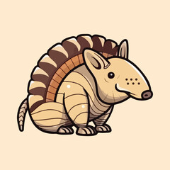 Adorable Armadillo Vector Illustration, Cute Wildlife Art, Unique Design