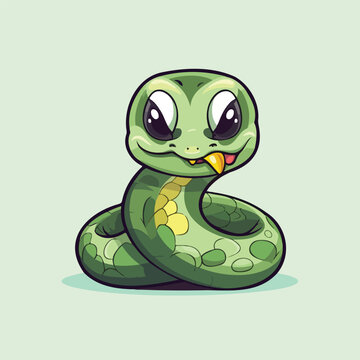 Cute Snake Illustration Vector: Adorable Serpent Design Artwork