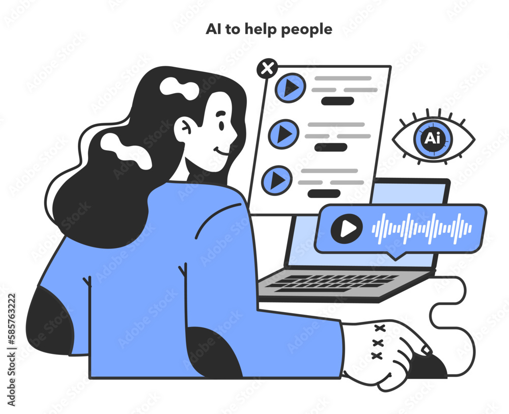 Poster neural network helping people with daily life and work tasks. self-learning