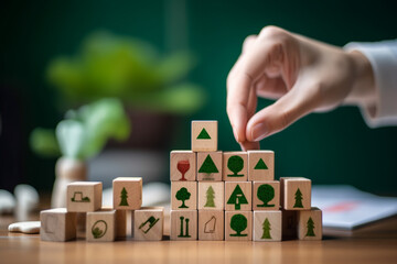 ESG, green energy, sustainable industry. Environmental, Social, and Corporate Governance concept.Generative ai.