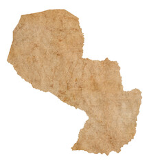 map of Paraguay on old brown grunge paper