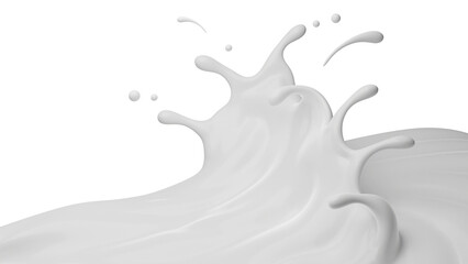 Milk splasht png file , 3D Rendering, 3D illustration