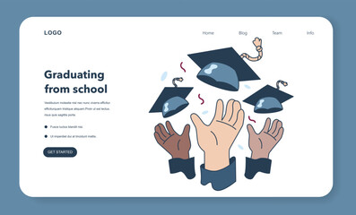 High school or college graduation web banner or landing page.
