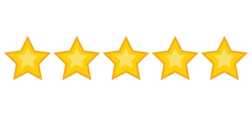 Five stars customer product rating review flat icon for apps and websites, vector. Five stars rating.
