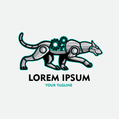 panther robot logo vector illustration