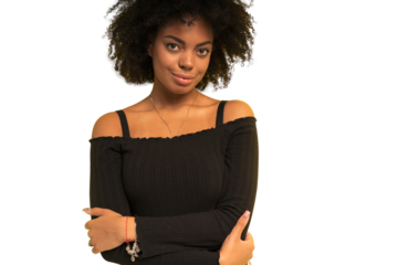 Portrait of beautiful african american female model smiling