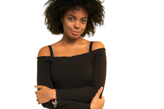 Portrait of beautiful african american female model smiling