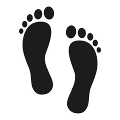 Human shoe footprint icon. Vector footwears. Flat style. Black silhouettes. Illustration isolated on white
