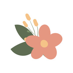 Abstract Modern Flowers clipart, Floral Illustration, Naive Simple Flower, Wedding Cards, Decoration Graphics in flat style, sublimation, digital download.