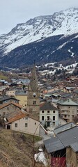 Fototapeta na wymiar Val Cenis is a ski and mountain resort situated in the Haute-Maurienne region of the French Alps, close to the Italian border. It is composed of five villages; Lanslebourg, Lanslevillard, Termignon,