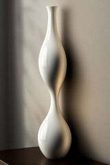 white vase on a beige background