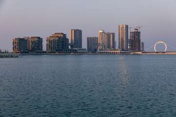 Fototapeta na wymiar View of the sea and buildings in Qatar