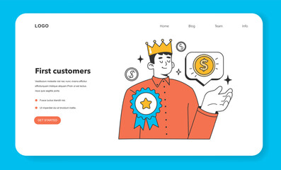 Start up' financing. Entrepreneur receiving money from their first