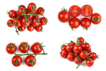 Pomidory koktajlowe na białym tle