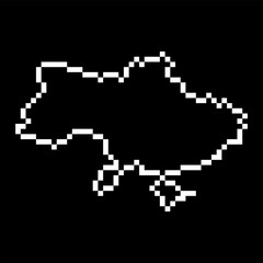 Pixel map of Ukraine. Vector illustration.