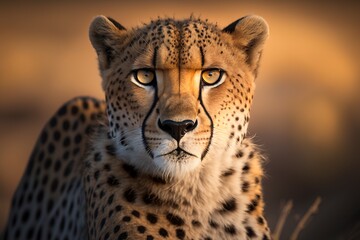 Cheetah, World's Fastest Land Animal, Captured in Striking Close-up Detail by Generative AI