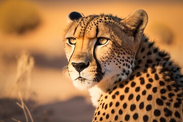 Cheetah, World's Fastest Land Animal, Captured in Striking Close-up Detail by Generative AI
