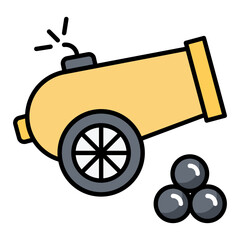 Cannon Line Color Icon