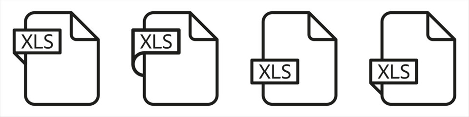 XLS file format document type colored icon.