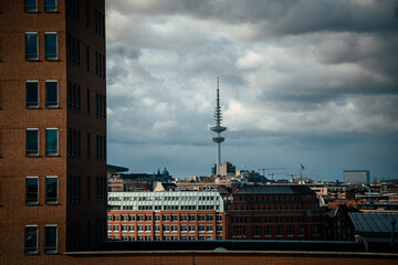 Bird eye view of Hamburg from
