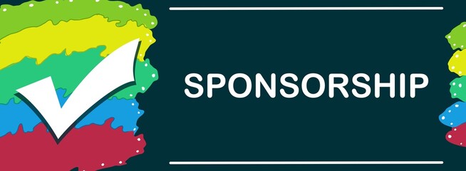 Sponsorship Colorful Element Tick Mark Blue Text Horizontal