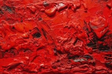 an abstract painting with bold red brushstrokes. Generative AI