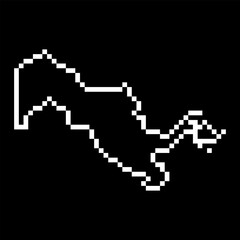Obraz premium Pixel map of Uzbekistan. Vector illustration.