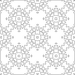 Stylish texture with figures from lines.Abstract geometric black and white pattern for web page, textures, card, poster, fabric, textile. Monochrome graphic repeating design. 