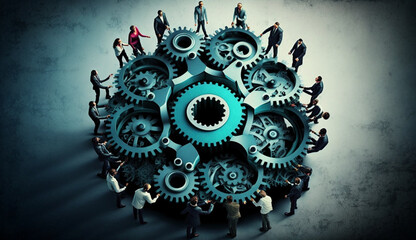 Teamwork of business people with together. 