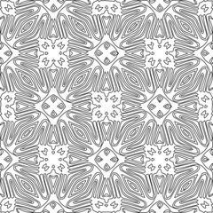 Obraz premium Stylish texture with figures from lines.Abstract geometric black and white pattern for web page, textures, card, poster, fabric, textile. Monochrome graphic repeating design. 