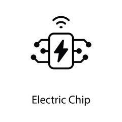 Electric chip icon design stock illustration