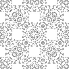 Stylish texture with figures from lines.Abstract geometric black and white pattern for web page, textures, card, poster, fabric, textile. Monochrome graphic repeating design. 