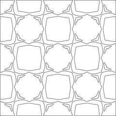 Stylish texture with figures from lines.Abstract geometric black and white pattern for web page, textures, card, poster, fabric, textile. Monochrome graphic repeating design. 