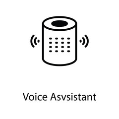 Voice assistant icon design stock illustration