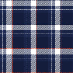 Scottish fabric pattern navy blue white seamless pattern for apparel textiles.Vector illustration.