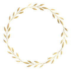 Floral gold wreath illustration