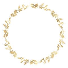 Floral gold wreath illustration