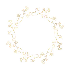 Floral gold wreath illustration