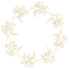 Floral gold wreath illustration