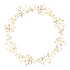 Floral gold wreath illustration