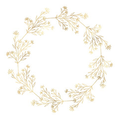 Floral gold wreath illustration