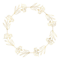 Floral gold wreath illustration