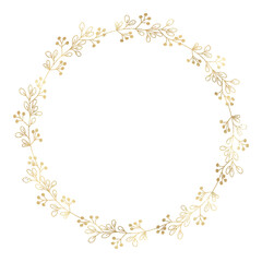 Floral gold wreath illustration