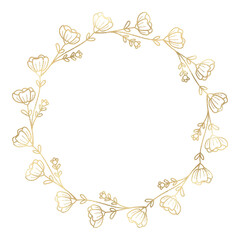 Floral gold wreath illustration