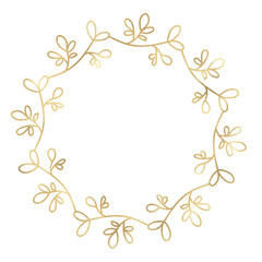 Floral gold wreath illustration