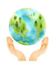 hands holding earth