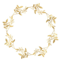 Floral gold wreath illustration
