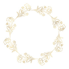Floral gold wreath illustration