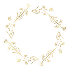 Floral gold wreath illustration